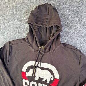 Ecko Unltd Hoodie Mens Medium Black Embroidered Spellout Logo Fleece Lined